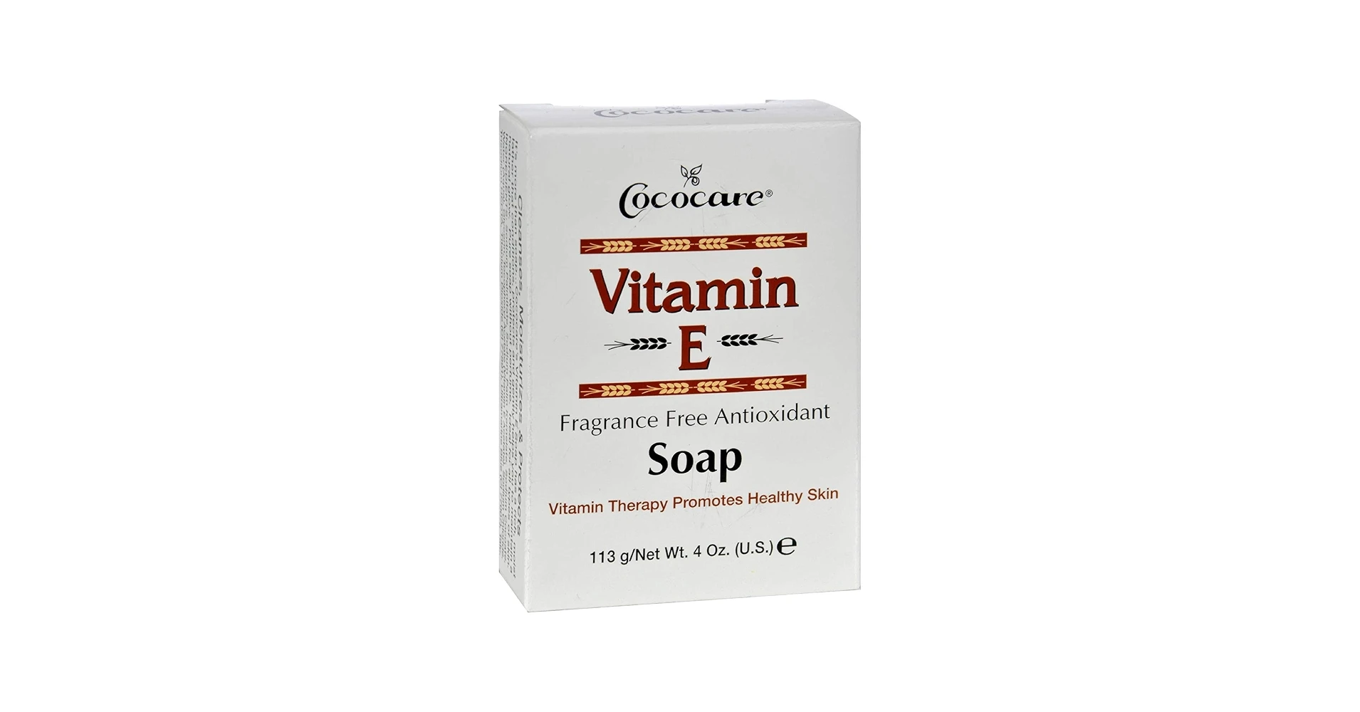 Cococare Vitamin E Fragrance Free Antioxidant Soap 113g / 4 oz