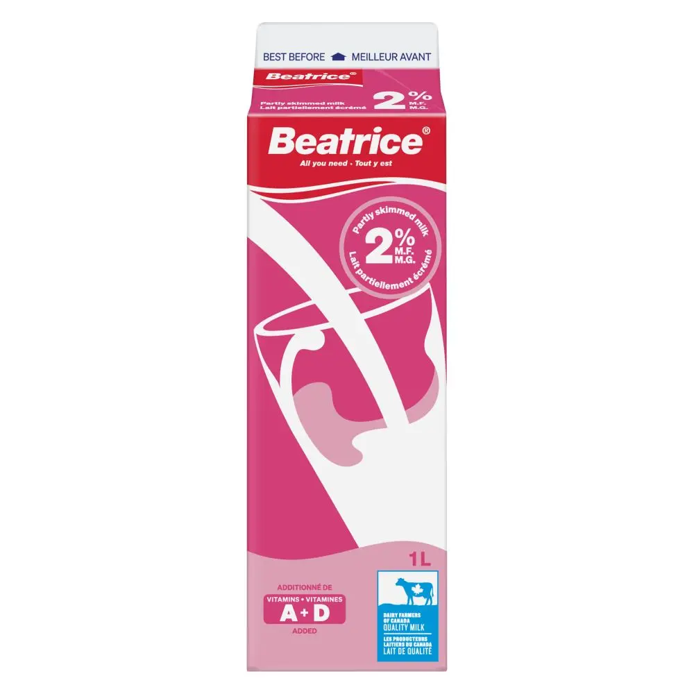 Beatrice 2% Partly Skimmed Milk 1L