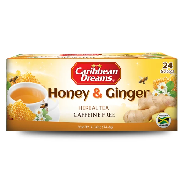 Caribbean Dreams Honey Ginger Tea Caffeine Free 24 ct