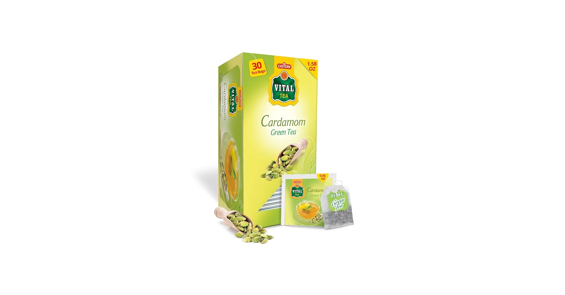 Eastern Vital Tea Natural Cardamom Green Tea 30 ct