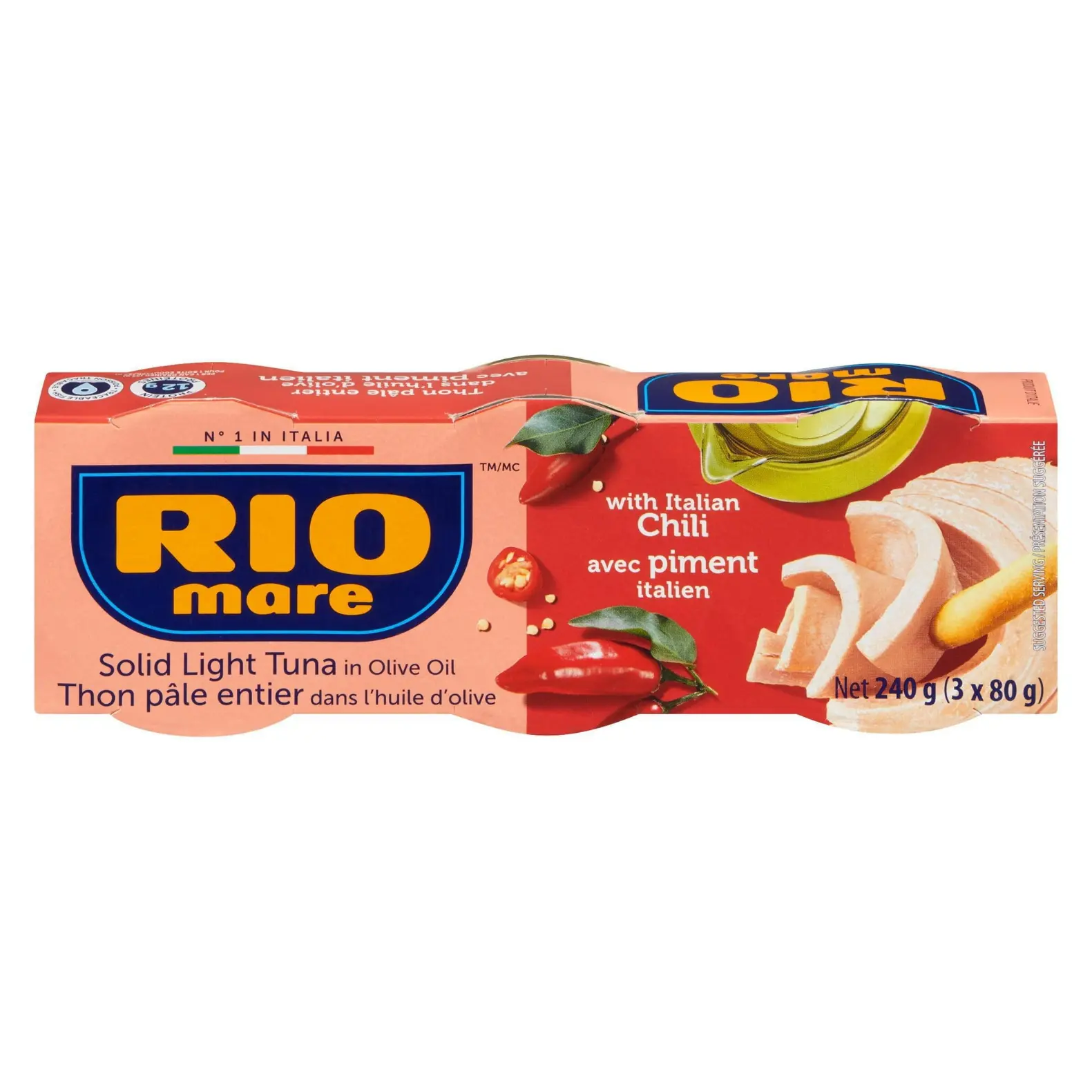 Rio Mare Canned Tuna with Chili and Olive Oil 3x80g