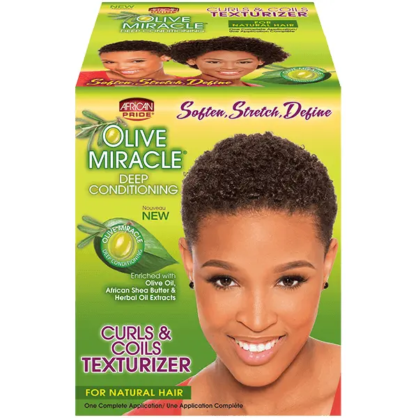 African Pride Olive Miracle Curls and Coils Texturizer Kit
