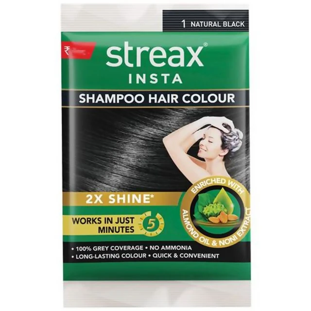 Steax Instant Shampoo Hair Colour Black