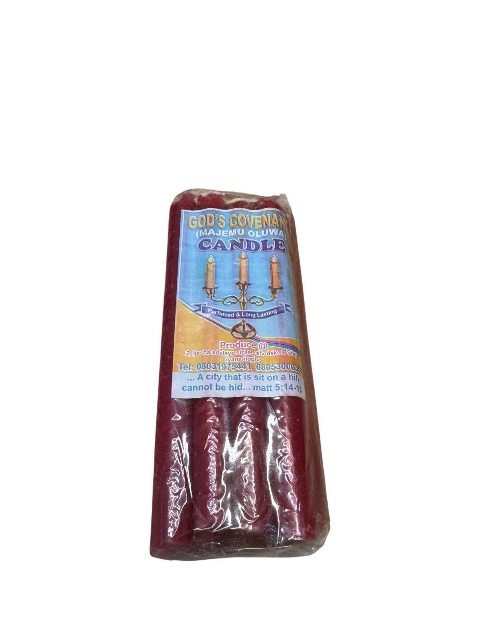 Christian Prayer Candle – Faith Inspired Candle (Red)