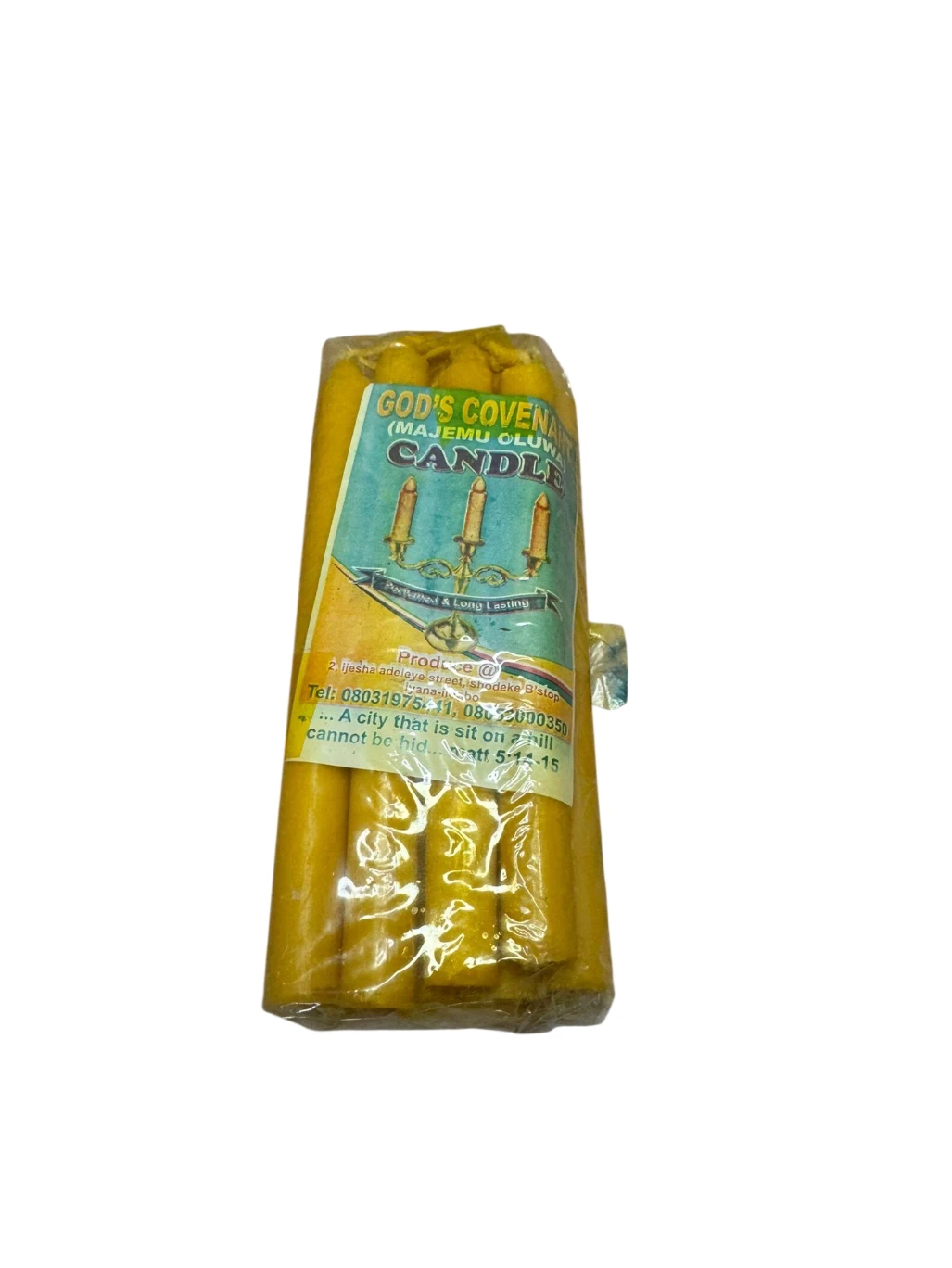Christian Prayer Candle – Faith Inspired Candle (Yellow)