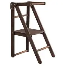 Wooden Step Stool for Preschool - Kid Chair That Grows - Chocolate Color