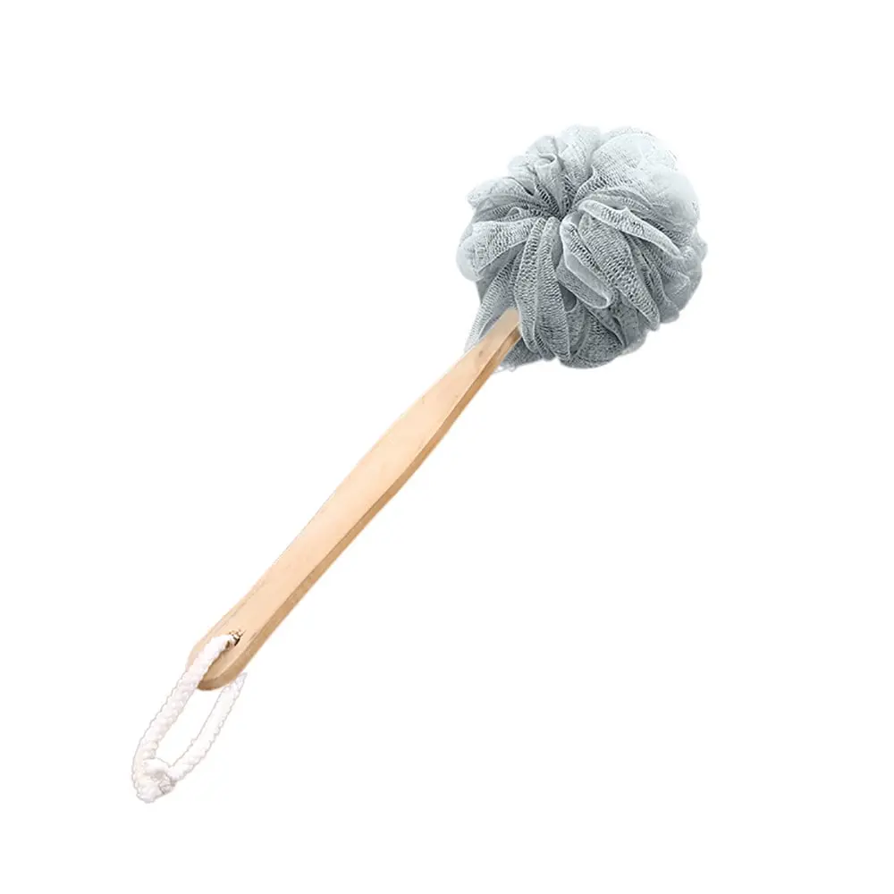 Bath Puff With Wooden Handle